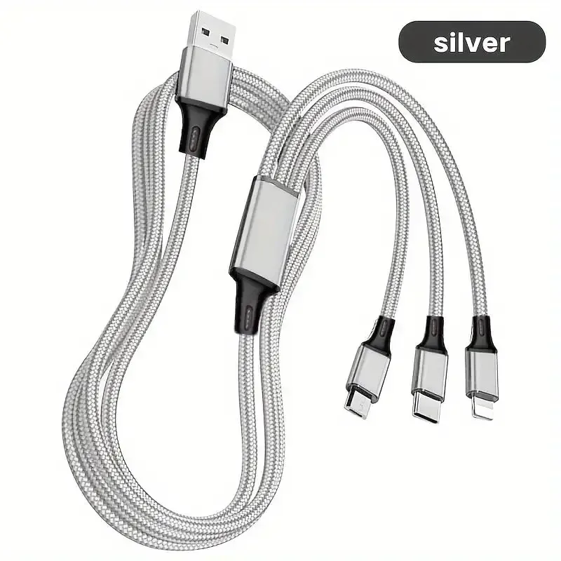 3 in 1 Fast Charging Cable 6A 100W (Micro USB, Type-C, iOS)